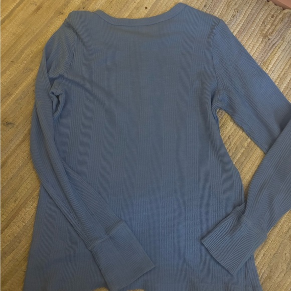 Aerie Light Blue Waffle Knit Henley - Picture 2 of 3